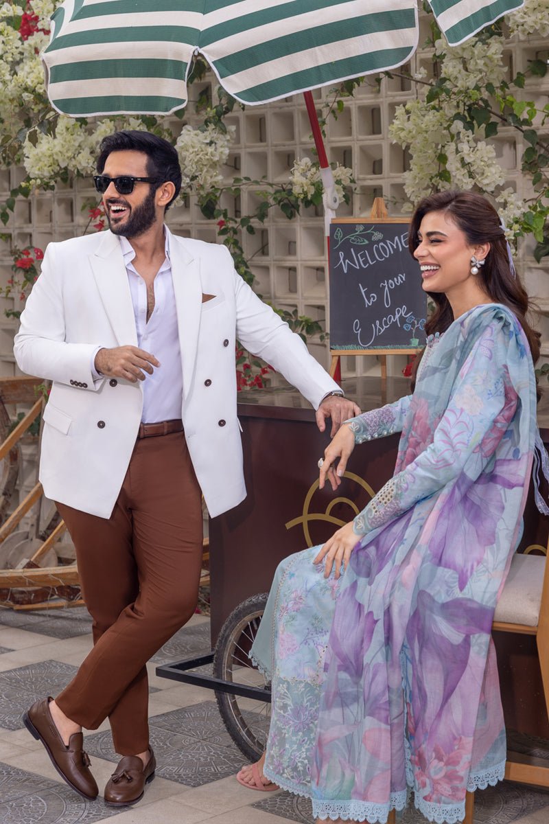 Rangrasiya | Carnation Luxury Festive Edit 25 | Leeza-Brand:Rangrasiya-Type:Ladies Clothes-Light Blue-Lawn-House of Maryam- Buy in UK, USA