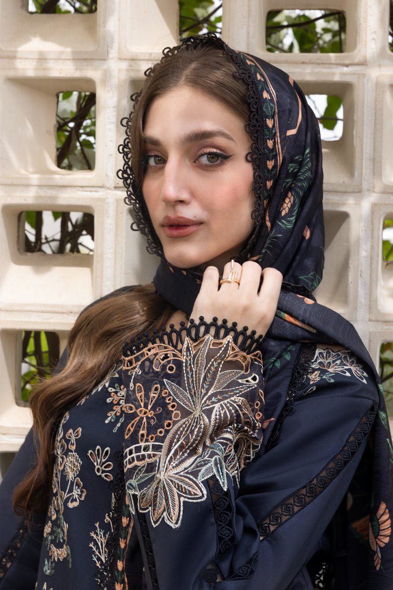 Rangrasiya | Carnation Luxury Festive Edit 25 | Liaro-Brand:Rangrasiya-Type:Ladies Clothes-Navy Blue-Lawn-House of Maryam- Buy in UK, USA