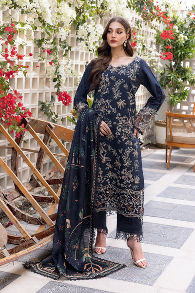Rangrasiya | Carnation Luxury Festive Edit 25 | Liaro-Brand:Rangrasiya-Type:Ladies Clothes-Navy Blue-Lawn-House of Maryam- Buy in UK, USA