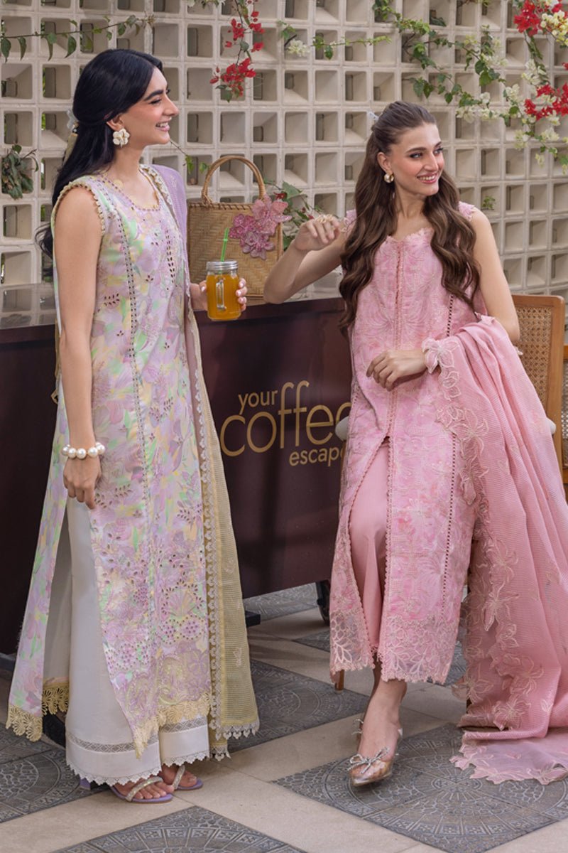 Rangrasiya | Carnation Luxury Festive Edit 25 | Mila-Brand:Rangrasiya-Type:Ladies Clothes-Pink-Lawn-House of Maryam- Buy in UK, USA