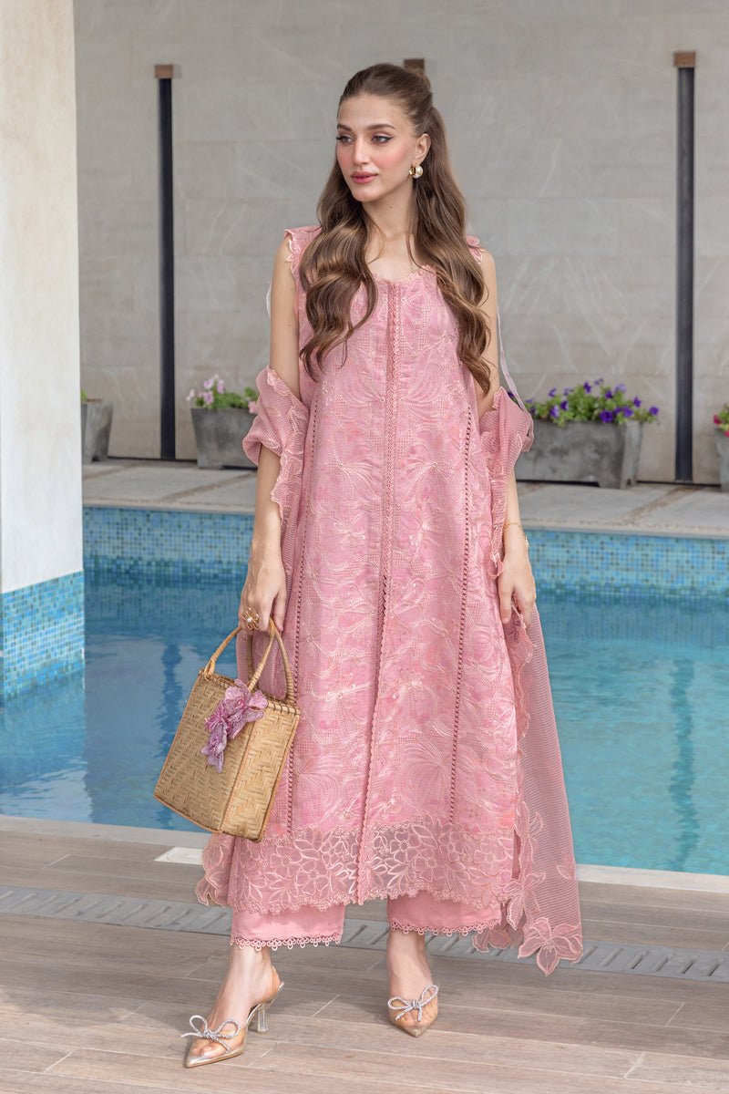 Rangrasiya | Carnation Luxury Festive Edit 25 | Mila-Brand:Rangrasiya-Type:Ladies Clothes-Pink-Lawn-House of Maryam- Buy in UK, USA