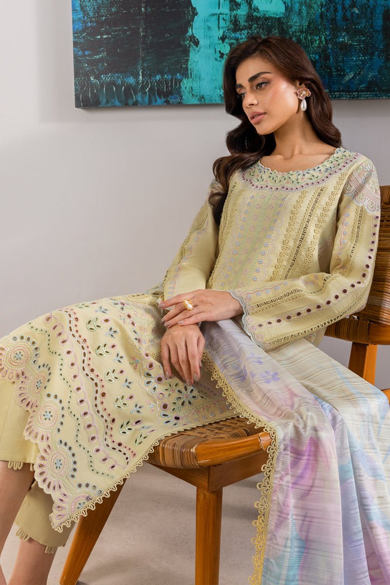 Rangrasiya | Carnation Luxury Festive Edit 25 | Nora-Brand:Rangrasiya-Type:Ladies Clothes-Pale Yellow-Lawn-House of Maryam- Buy in UK, USA