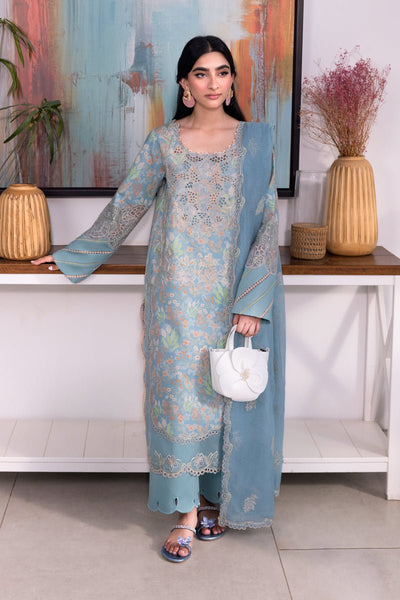 Rangrasiya | Carnation Luxury Festive Edit 25 | Zoey-Brand:Rangrasiya-Type:Ladies Clothes-Light Blue Gray-Lawn-House of Maryam- Buy in UK, USA