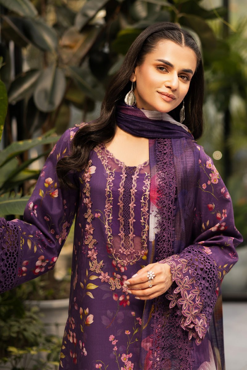Rangrasiya | Lifestyle Summer Edit 25 | Charlotte-Brand:Rangrasiya-Type:Ladies Clothes-Plum-Lawn-House of Maryam- Buy in UK, USA