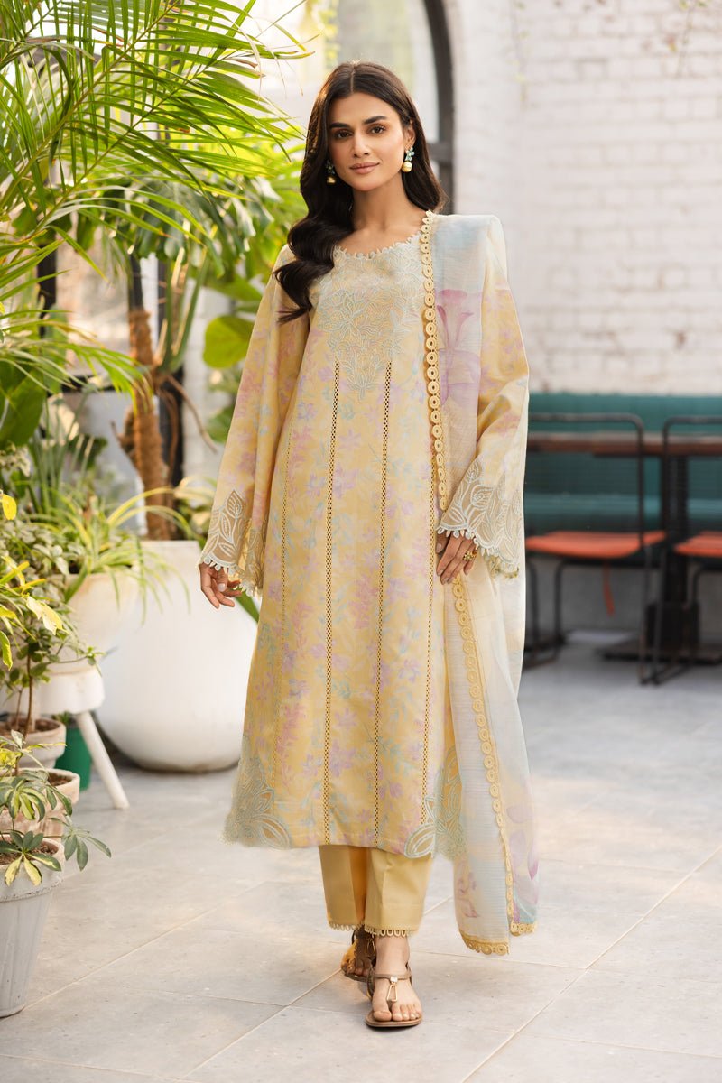 Rangrasiya | Lifestyle Summer Edit 25 | Hazel-Brand:Rangrasiya-Type:Ladies Clothes-Pale Yellow-Lawn-House of Maryam- Buy in UK, USA