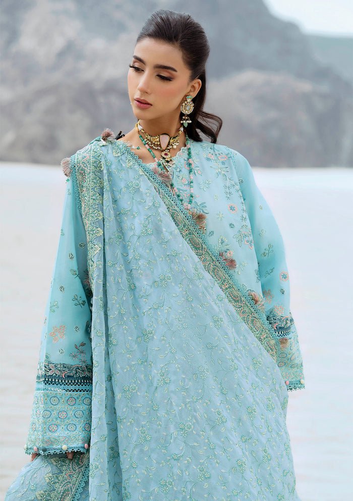 Rangrasiya | Lifestyle Summer Edit 25 | LOOK 03-Brand:Aik Atelier-Type:Ladies Clothes-Light Blue-Lawn-House of Maryam- Buy in UK, USA