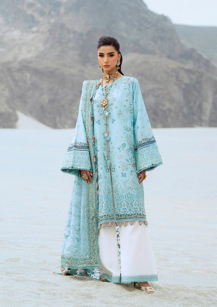 Rangrasiya | Lifestyle Summer Edit 25 | LOOK 03-Brand:Aik Atelier-Type:Ladies Clothes-Light Blue-Lawn-House of Maryam- Buy in UK, USA