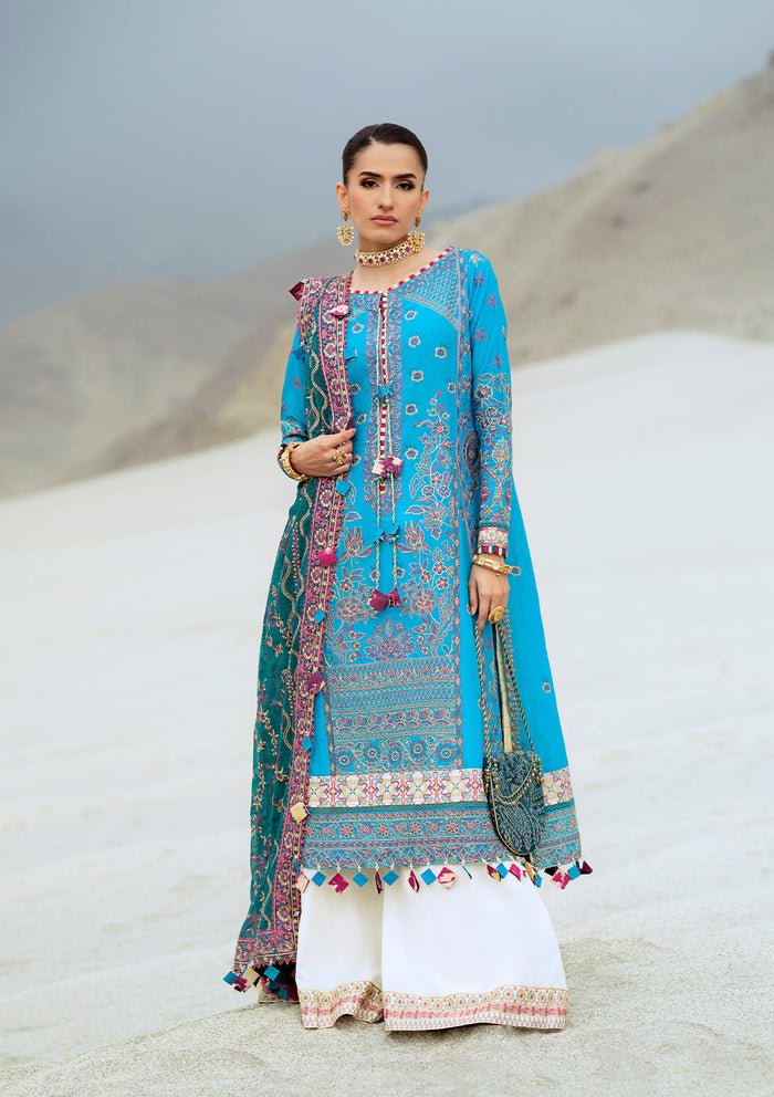 Rangrasiya | Lifestyle Summer Edit 25 | LOOK 05-Brand:Aik Atelier-Type:Ladies Clothes-Denium Blue-Lawn-House of Maryam- Buy in UK, USA