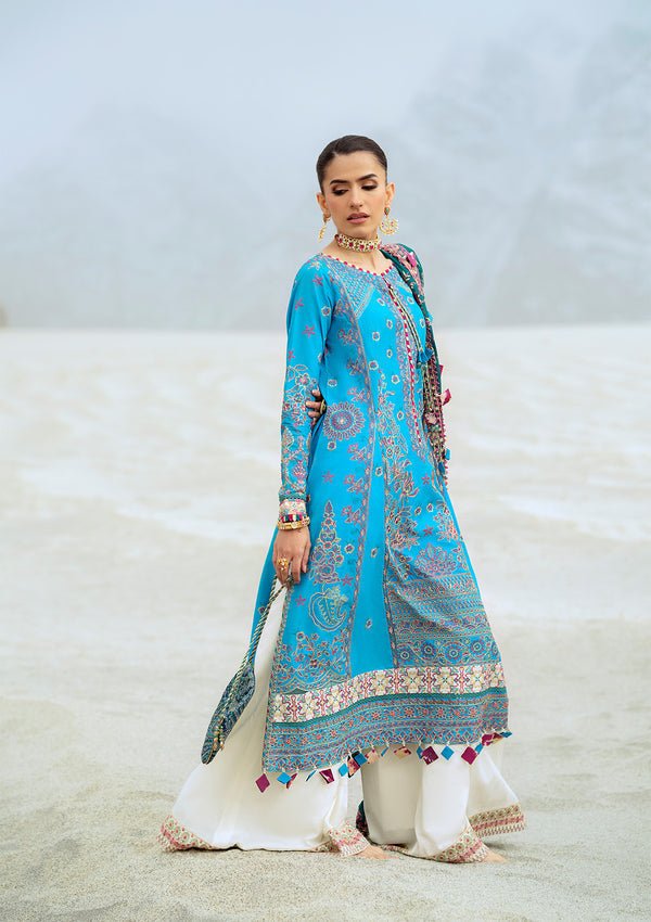 Rangrasiya | Lifestyle Summer Edit 25 | LOOK 05-Brand:Aik Atelier-Type:Ladies Clothes-Denium Blue-Lawn-House of Maryam- Buy in UK, USA