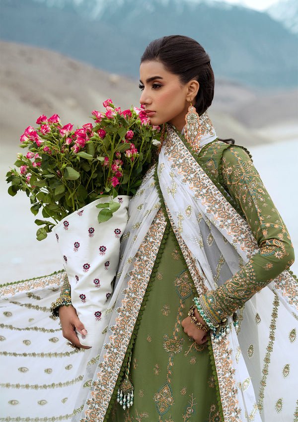 Rangrasiya | Lifestyle Summer Edit 25 | LOOK 06-Brand:Aik Atelier-Type:Ladies Clothes-Olive Green-Lawn-House of Maryam- Buy in UK, USA