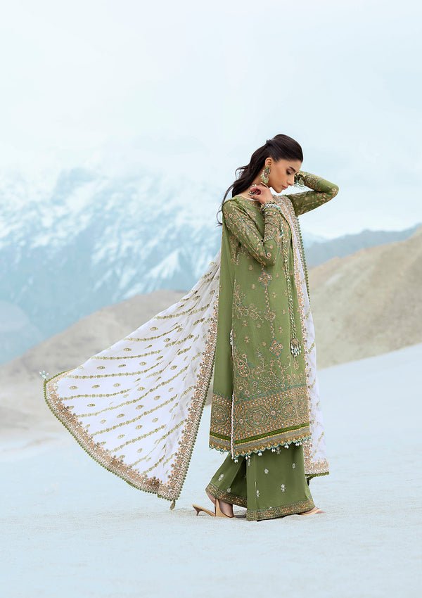 Rangrasiya | Lifestyle Summer Edit 25 | LOOK 06-Brand:Aik Atelier-Type:Ladies Clothes-Olive Green-Lawn-House of Maryam- Buy in UK, USA