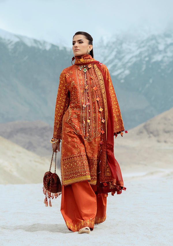 Rangrasiya | Lifestyle Summer Edit 25 | LOOK 07-Brand:Aik Atelier-Type:Ladies Clothes-Rust-Lawn-House of Maryam- Buy in UK, USA
