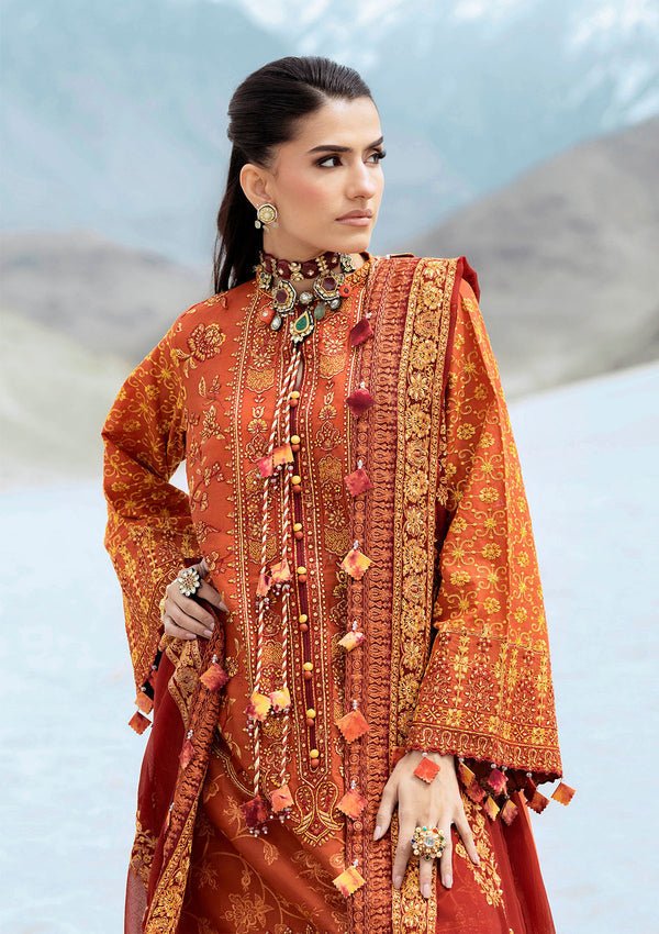 Rangrasiya | Lifestyle Summer Edit 25 | LOOK 07-Brand:Aik Atelier-Type:Ladies Clothes-Rust-Lawn-House of Maryam- Buy in UK, USA