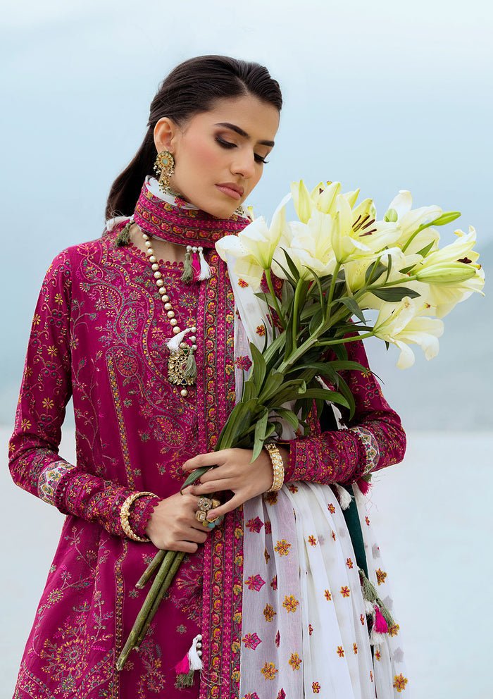 Rangrasiya | Lifestyle Summer Edit 25 | LOOK 09-Brand:Aik Atelier-Type:Ladies Clothes-Magenta-Lawn-House of Maryam- Buy in UK, USA