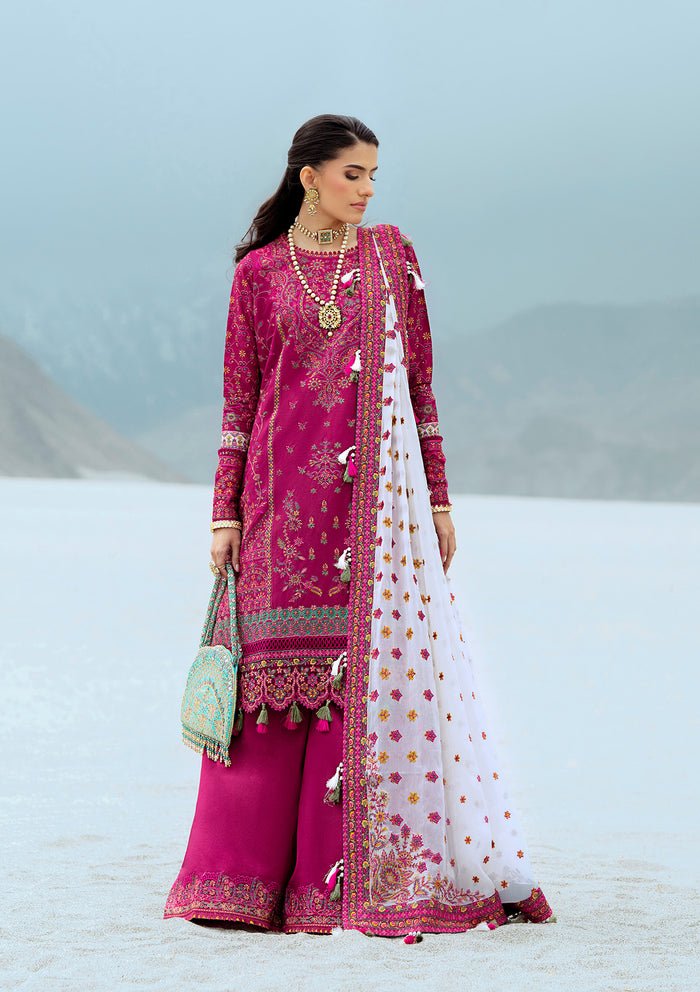 Rangrasiya | Lifestyle Summer Edit 25 | LOOK 09-Brand:Aik Atelier-Type:Ladies Clothes-Magenta-Lawn-House of Maryam- Buy in UK, USA