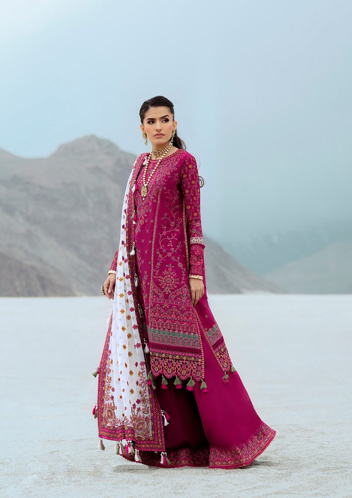 Rangrasiya | Lifestyle Summer Edit 25 | LOOK 09-Brand:Aik Atelier-Type:Ladies Clothes-Magenta-Lawn-House of Maryam- Buy in UK, USA