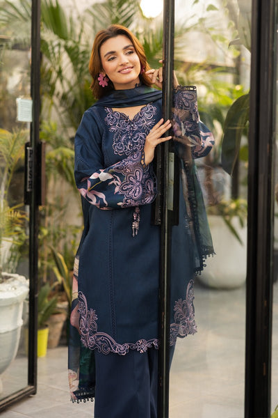 Rangrasiya | Lifestyle Summer Edit 25 | Luna-Brand:Rangrasiya-Type:Ladies Clothes-Navy Blue-Lawn-House of Maryam- Buy in UK, USA