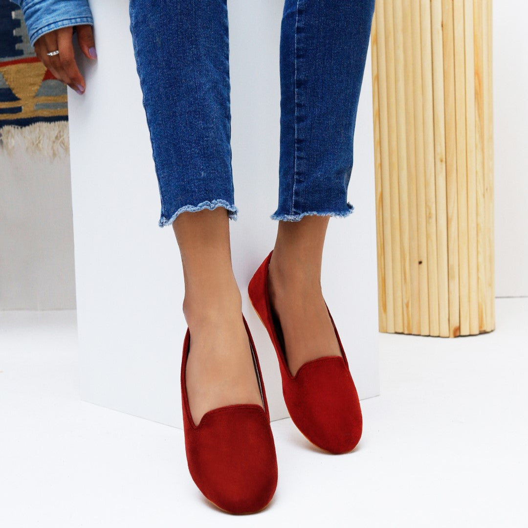 Ruby Red Loafers by House of Maryam - House of Maryam