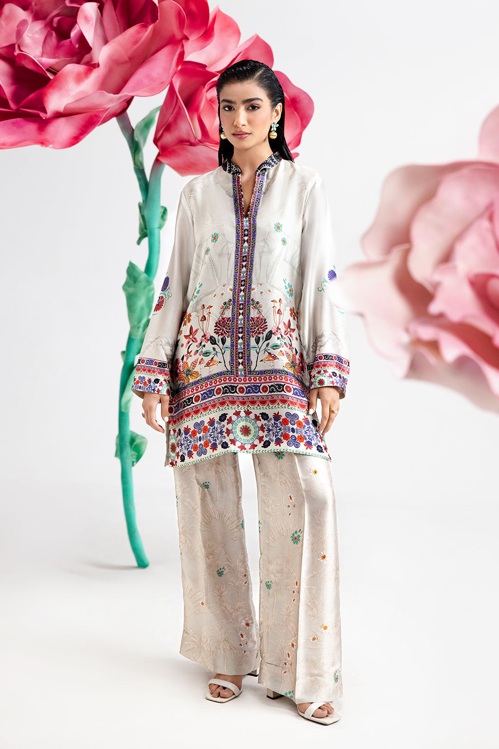 Afsanah | The Print Edit | IVORY FROST AP-108 -  Afsanah Ladies Clothes - Original Designer Dress - House of Maryam