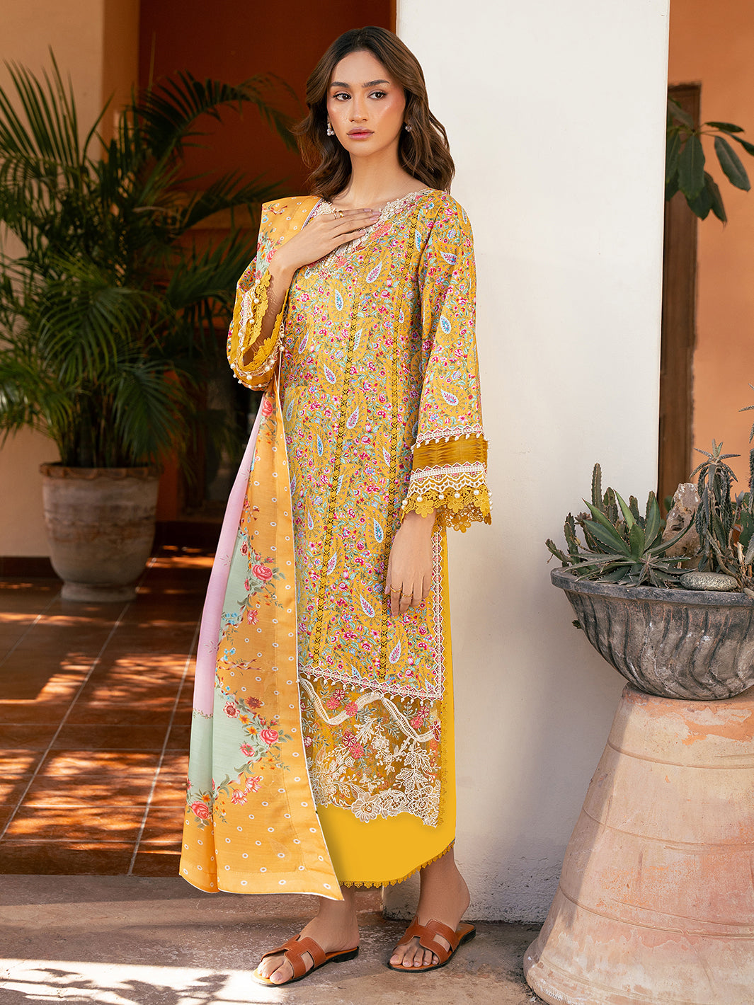 Bin Ilyas | Hazel Printed Lawn 25 | 2072 - B -  Bin Ilyas Ladies Clothes - Original Designer Dress - House of Maryam