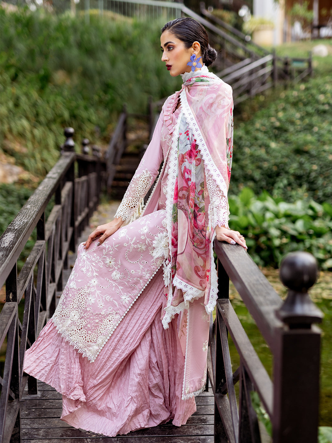 Roheenaz | Dahlia Embroidered Lawn 24 | Lily -  Roheenaz Luxury -  House of Maryam