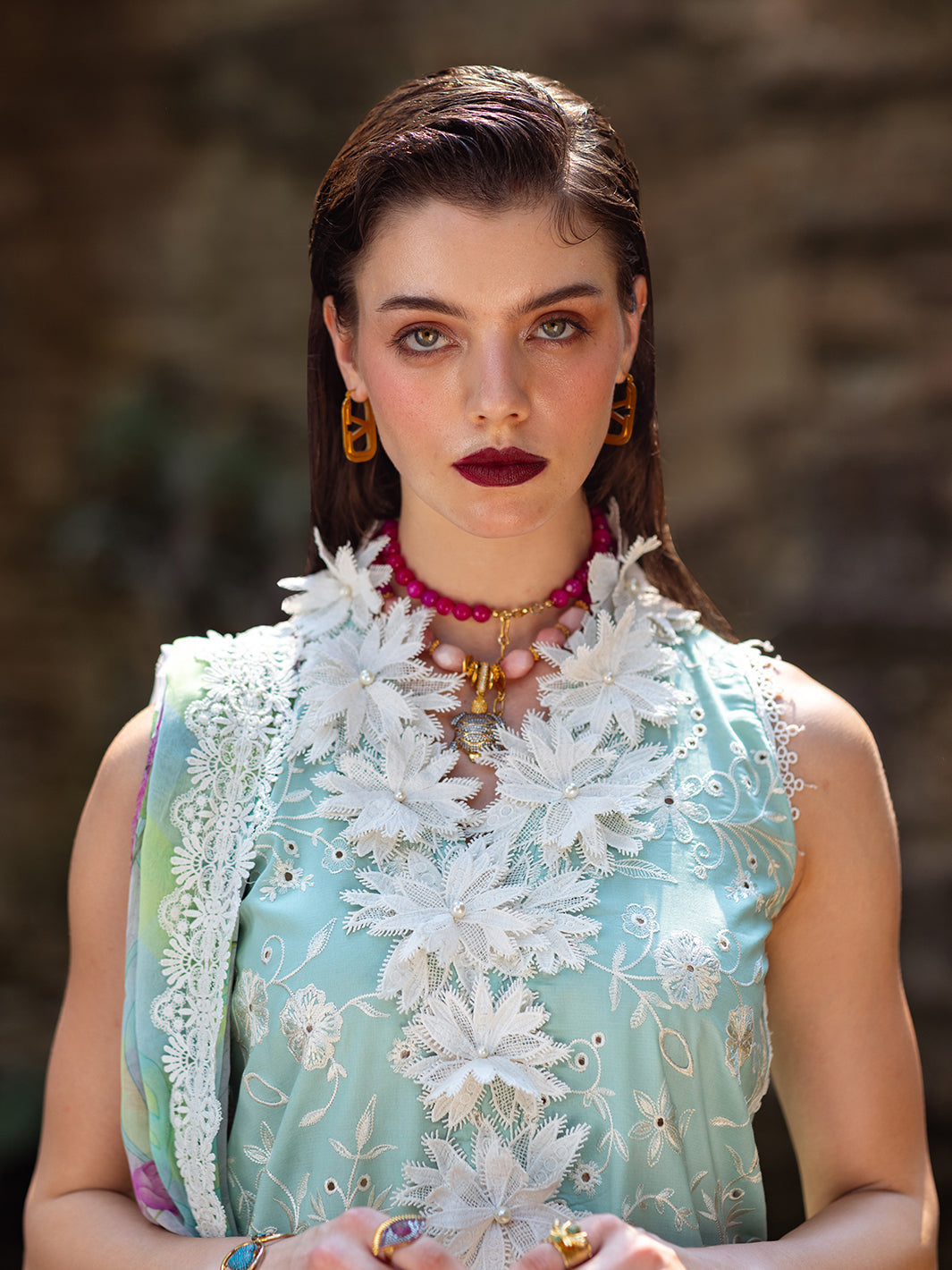 Roheenaz | Dahlia Embroidered Lawn 24 | Zinnia -  Roheenaz Luxury - Original Designer Dress - House of Maryam