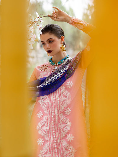 Roheenaz | Dahlia Embroidered Lawn 24 | Orchid -  Roheenaz Luxury - Original Designer Dress - House of Maryam