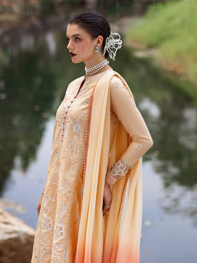 Roheenaz | Dahlia Embroidered Lawn 24 | Magnolia -  Roheenaz Luxury - Original Designer Dress - House of Maryam