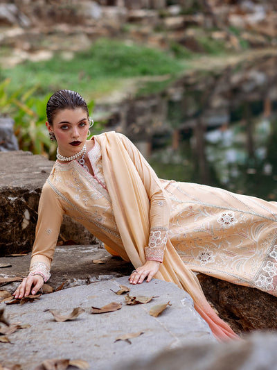 Roheenaz | Dahlia Embroidered Lawn 24 | Magnolia -  Roheenaz Luxury - Original Designer Dress - House of Maryam