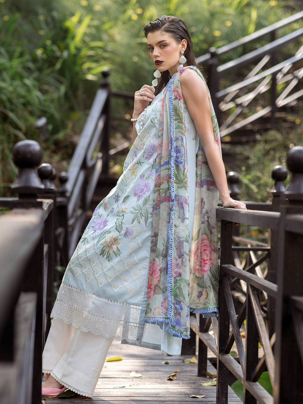 Roheenaz | Dahlia Embroidered Lawn 24 | Daisy -  Roheenaz Luxury - Original Designer Dress - House of Maryam