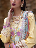 Roheenaz | Dahlia Embroidered Lawn 24 | Daffodil -  Roheenaz Luxury -  House of Maryam