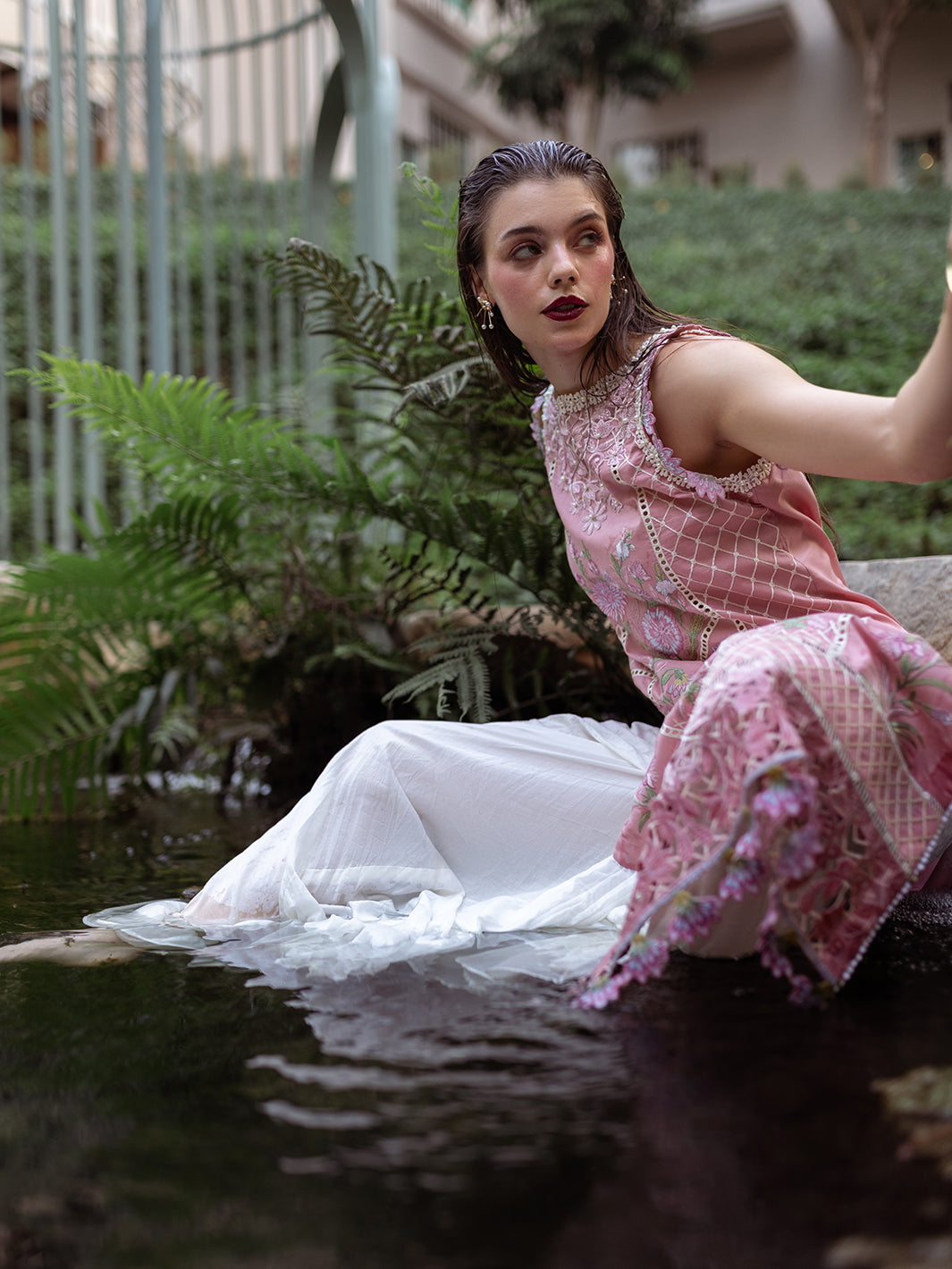 Roheenaz | Dahlia Embroidered Lawn 24 | Peony -  Roheenaz Luxury - Original Designer Dress - House of Maryam