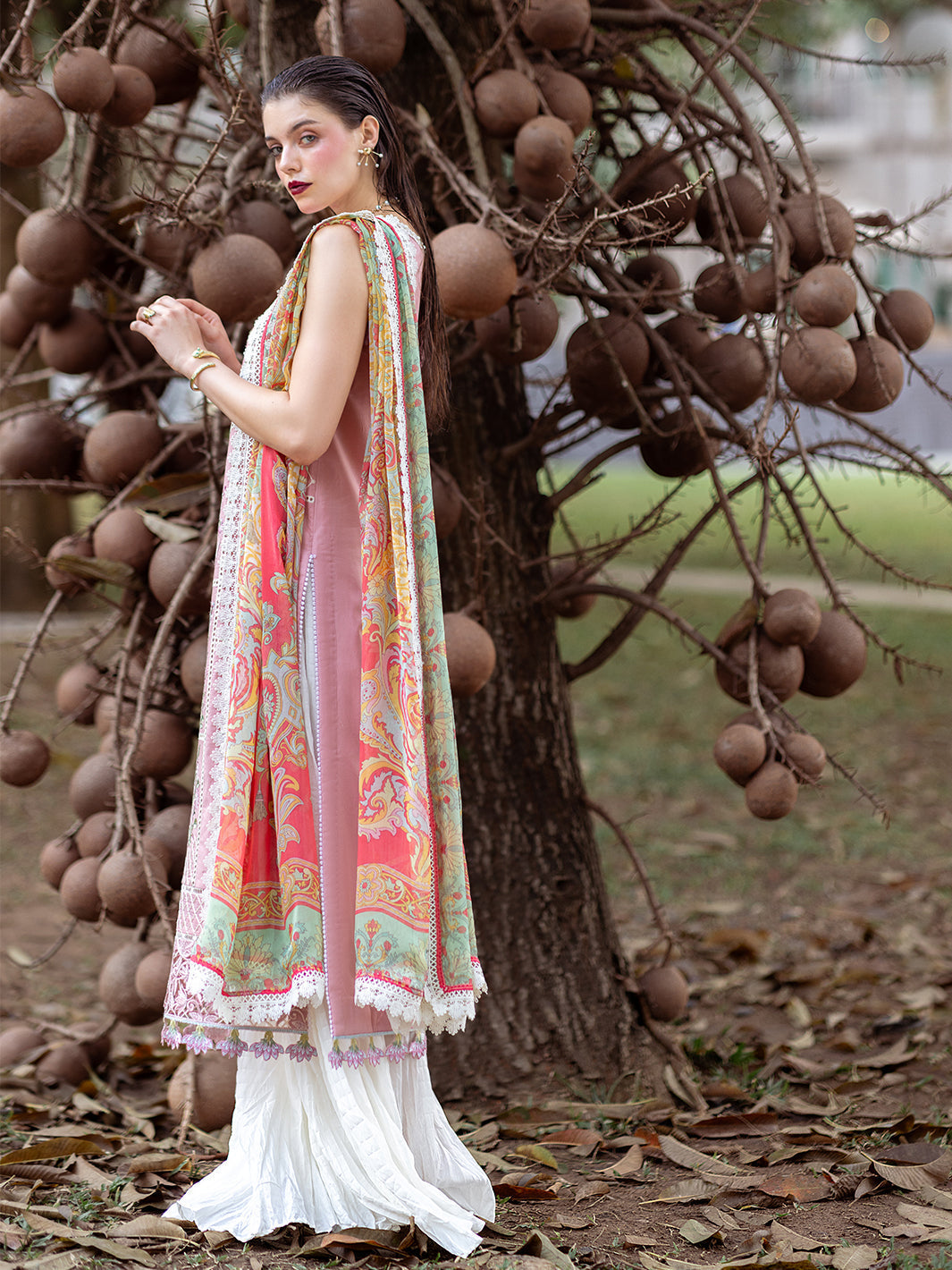 Roheenaz | Dahlia Embroidered Lawn 24 | Peony -  Roheenaz Luxury -  House of Maryam