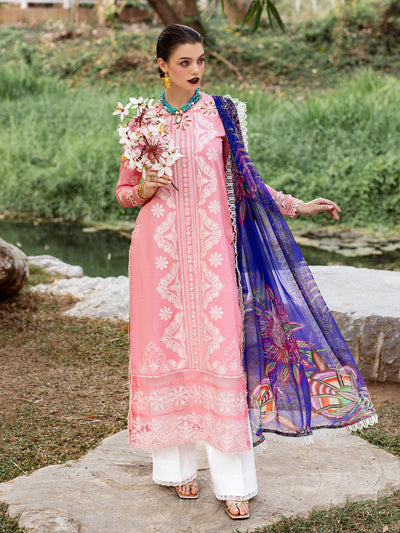 Roheenaz | Dahlia Embroidered Lawn 24 | Orchid -  Roheenaz Luxury - Original Designer Dress - House of Maryam