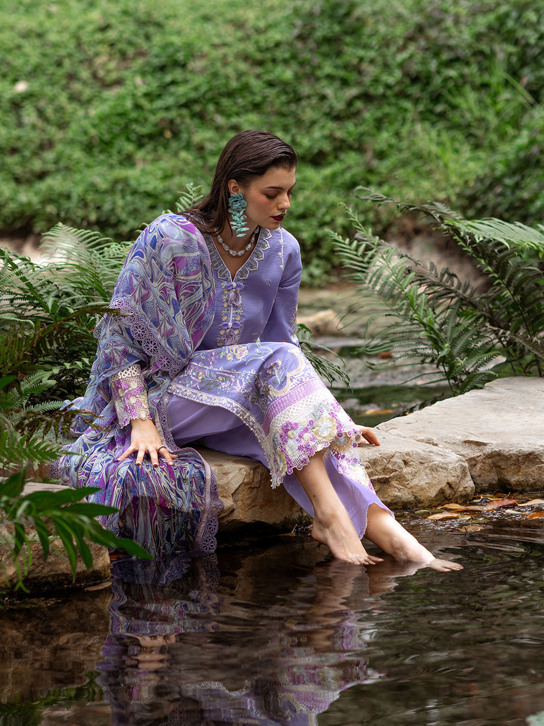 Roheenaz | Dahlia Embroidered Lawn 24 | Aster -  Roheenaz Luxury - Original Designer Dress - House of Maryam