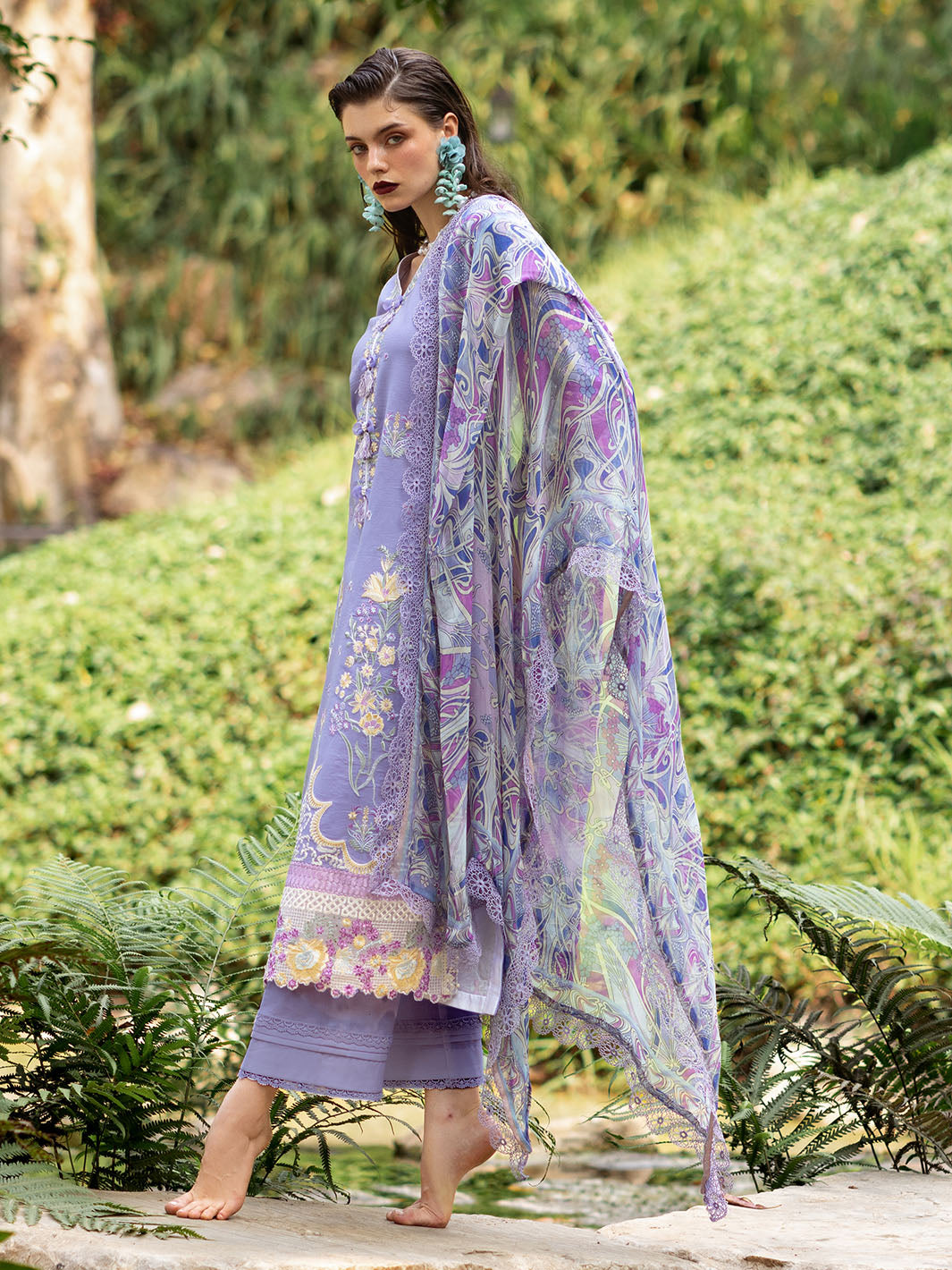 Roheenaz | Dahlia Embroidered Lawn 24 | Aster by Designer Roheenaz - House of Maryam - Pakistani Designer Ethnic Wear in {{ shop.shopifyCountryName }}