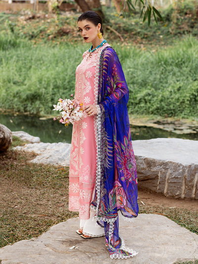 Roheenaz | Dahlia Embroidered Lawn 24 | Orchid -  Roheenaz Luxury - Original Designer Dress - House of Maryam