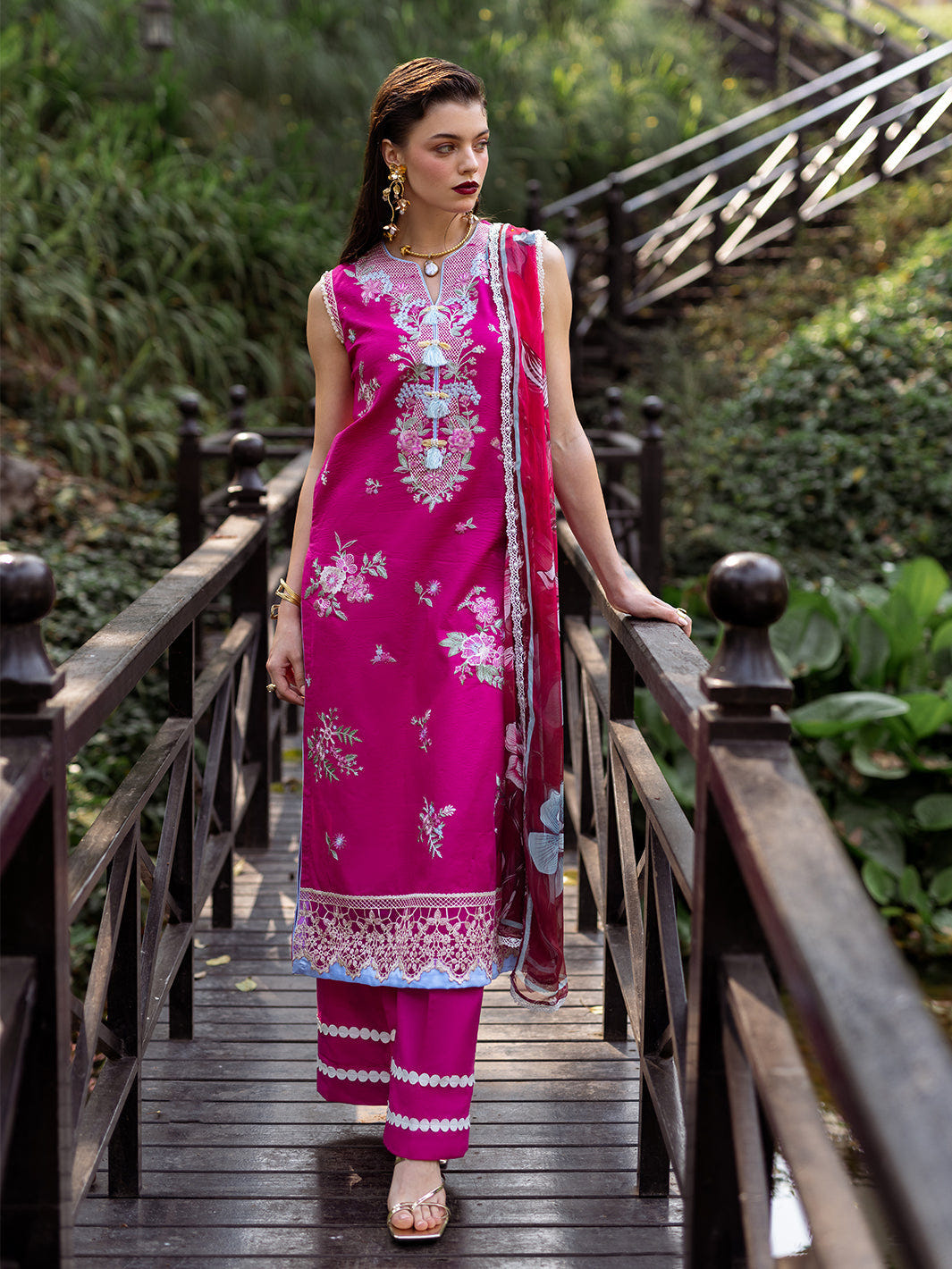 Roheenaz | Dahlia Embroidered Lawn 24 | Camellia -  Roheenaz Luxury - Original Designer Dress - House of Maryam