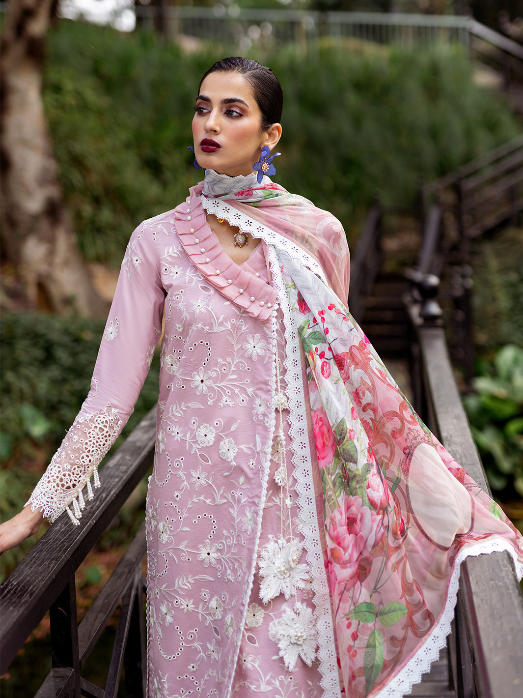 Roheenaz | Dahlia Embroidered Lawn 24 | Lily -  Roheenaz Luxury - Original Designer Dress - House of Maryam