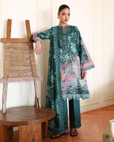 Roheenaz | Eclat Garden Printed Lawn | Buttercup Bloom-Brand:Roheenaz-Type:Ladies Clothes-Sage Green-Lawn-House of Maryam- Buy in UK, USA
