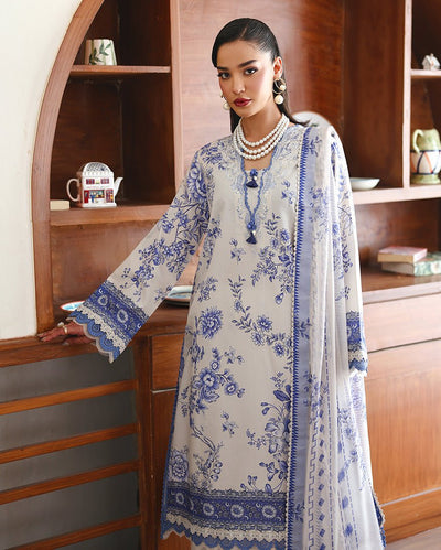 Roheenaz | Eclat Garden Printed Lawn | Lilac bloom-Brand:Roheenaz-Type:Ladies Clothes-White-Lawn-House of Maryam- Buy in UK, USA