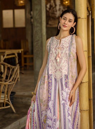Roheenaz | Ethereal Bloom Lawn 25 | Eloria-Brand:Roheenaz-Type:Ladies Clothes-Soft Lilac-Printed lawn-House of Maryam- Buy in UK, USA