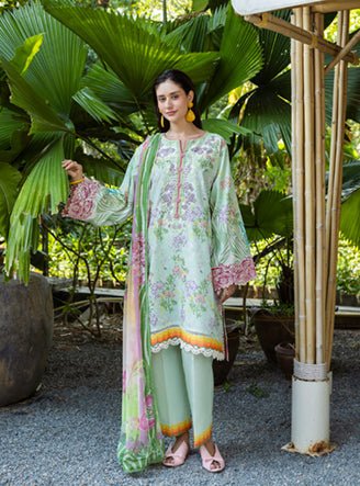 Roheenaz | Ethereal Bloom Lawn 25 | Ivara-Brand:Roheenaz-Type:Ladies Clothes-Pastel Mint-Printed lawn-House of Maryam- Buy in UK, USA