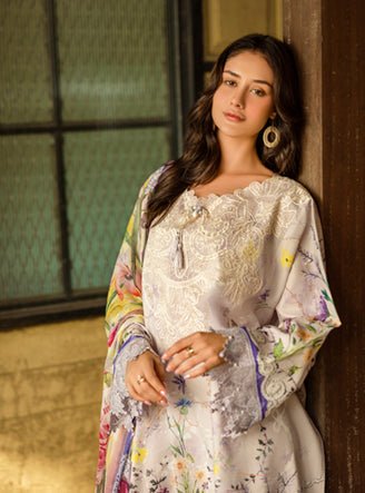 Roheenaz | Ethereal Bloom Lawn 25 | Liora-Brand:Roheenaz-Type:Ladies Clothes-Lavender Pinocchio-Printed lawn-House of Maryam- Buy in UK, USA