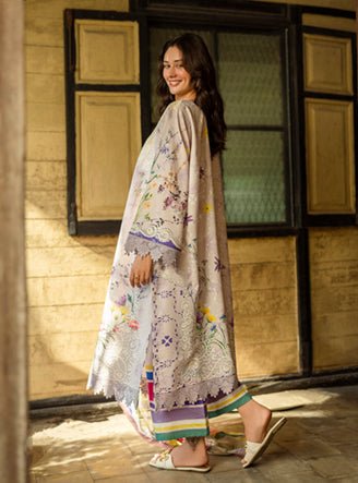 Roheenaz | Ethereal Bloom Lawn 25 | Liora-Brand:Roheenaz-Type:Ladies Clothes-Lavender Pinocchio-Printed lawn-House of Maryam- Buy in UK, USA