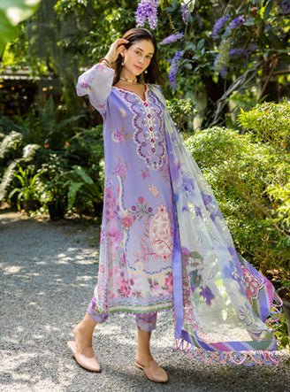 Roheenaz | Ethereal Bloom Lawn 25 | Meliora-Brand:Roheenaz-Type:Ladies Clothes-Lavender-Printed lawn-House of Maryam- Buy in UK, USA