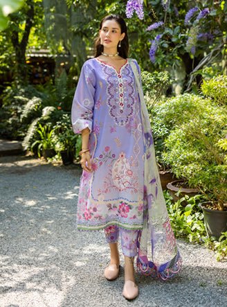 Roheenaz | Ethereal Bloom Lawn 25 | Meliora-Brand:Roheenaz-Type:Ladies Clothes-Lavender-Printed lawn-House of Maryam- Buy in UK, USA