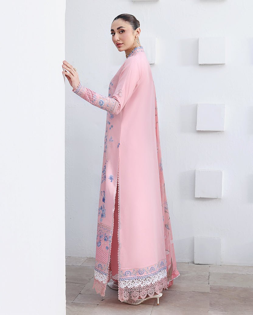 Roheenaz | Floral Reverie Luxury Lawn | Crystal Glow-Brand:Roheenaz-Type:Ladies Clothes-Pink-Lawn-House of Maryam- Buy in UK, USA