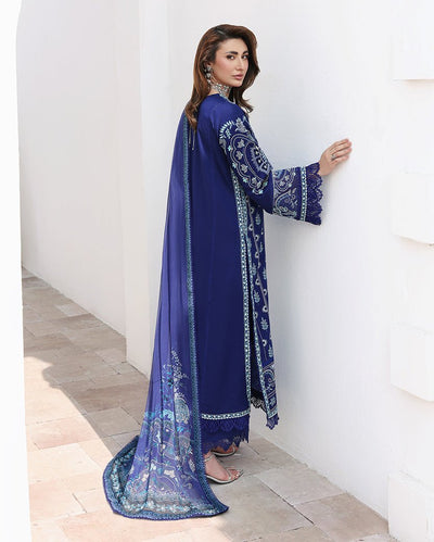 Roheenaz | Floral Reverie Luxury Lawn | Daylight Charm-Brand:Roheenaz-Type:Ladies Clothes-Navy-Lawn-House of Maryam- Buy in UK, USA