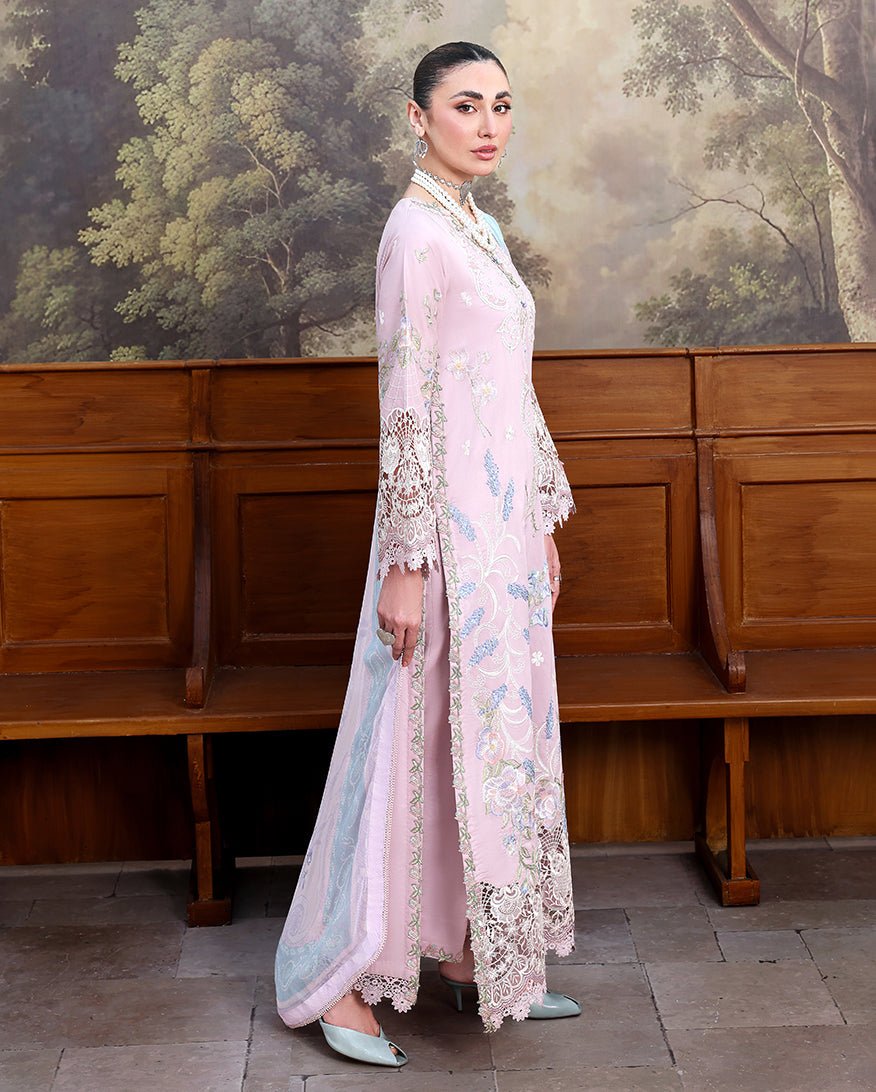 Roheenaz | Floral Reverie Luxury Lawn | Petal Bloom-Brand:Roheenaz-Type:Ladies Clothes-Lilac-Lawn-House of Maryam- Buy in UK, USA